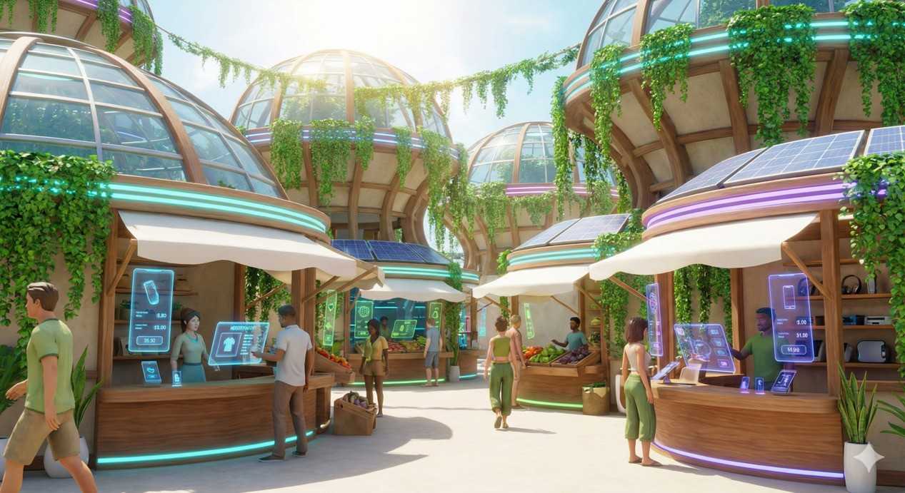 Futuristic Solar Punk Market